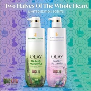 Olay X Wicked Serum Body Wash Elphaba and Glinda Editions Limited Edition Scents